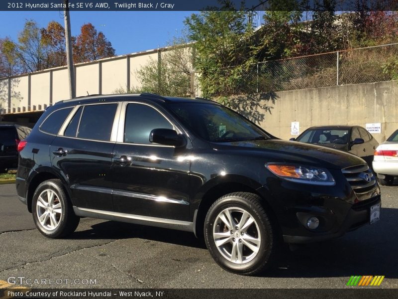 Twilight Black / Gray 2012 Hyundai Santa Fe SE V6 AWD