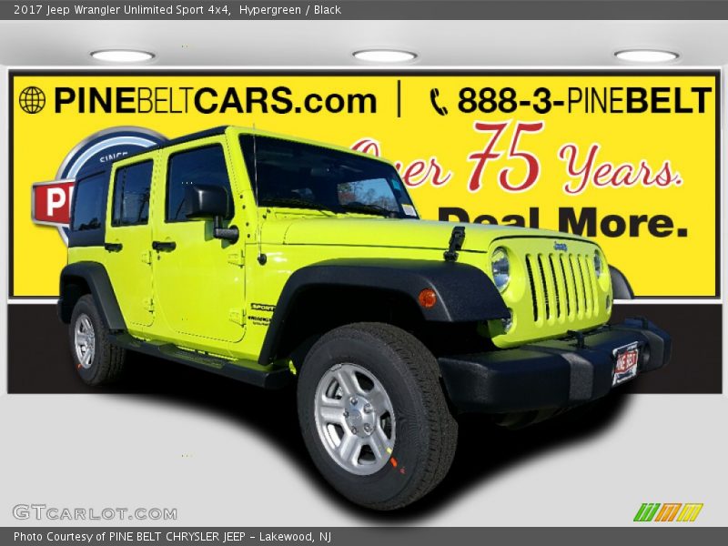 Hypergreen / Black 2017 Jeep Wrangler Unlimited Sport 4x4