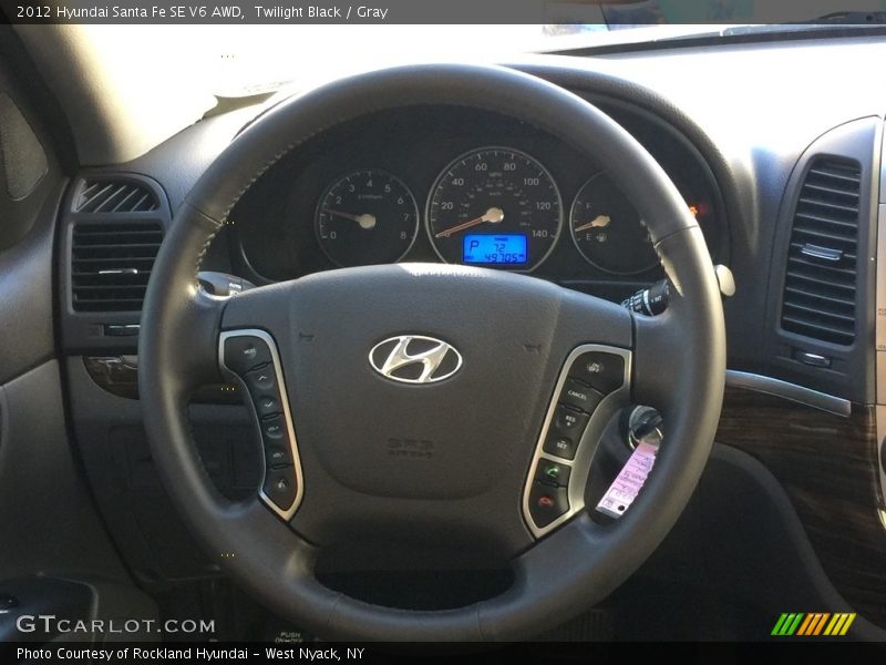 Twilight Black / Gray 2012 Hyundai Santa Fe SE V6 AWD