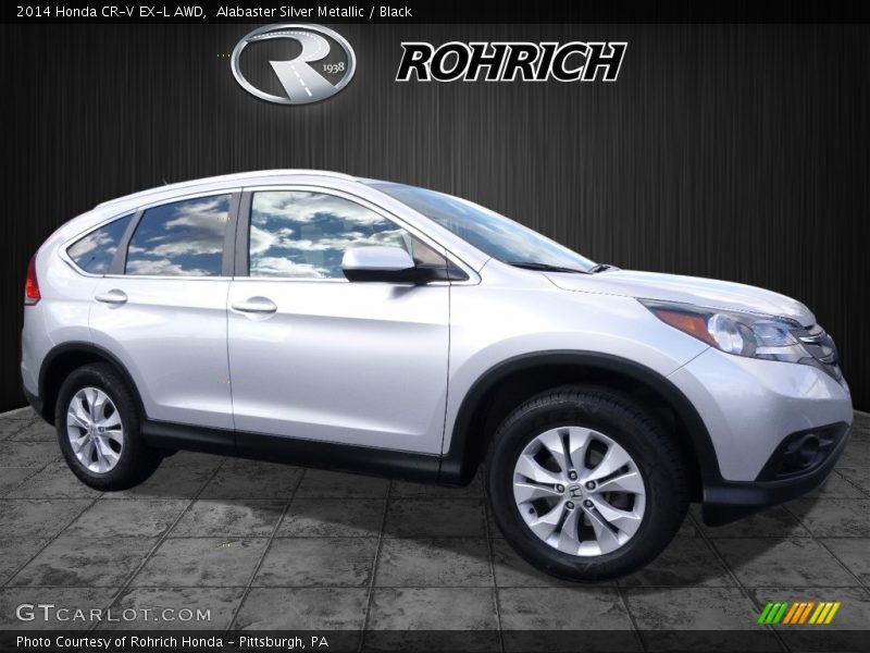 Alabaster Silver Metallic / Black 2014 Honda CR-V EX-L AWD