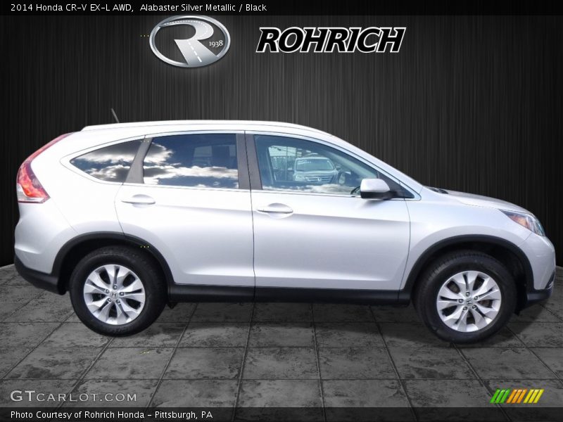 Alabaster Silver Metallic / Black 2014 Honda CR-V EX-L AWD
