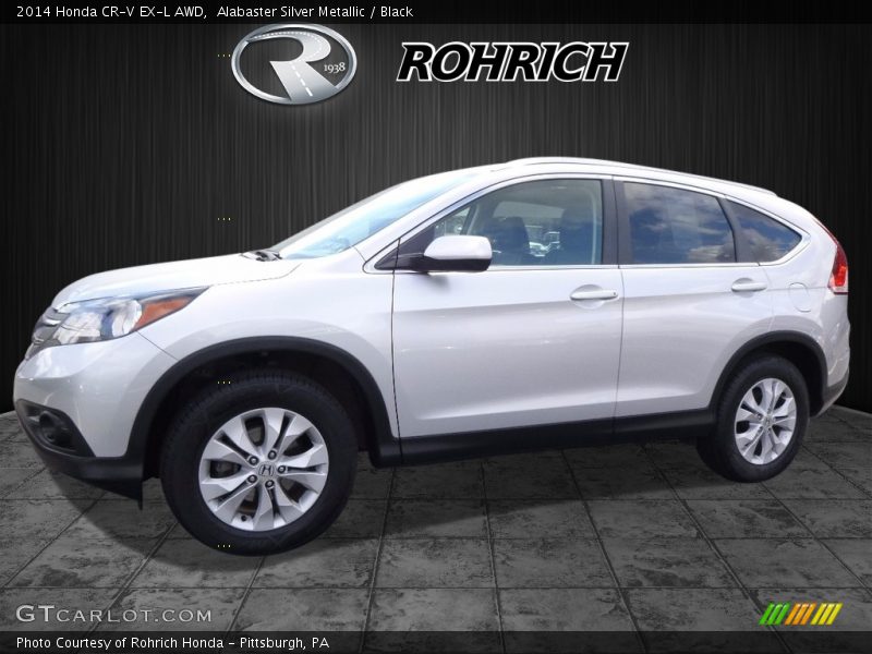 Alabaster Silver Metallic / Black 2014 Honda CR-V EX-L AWD