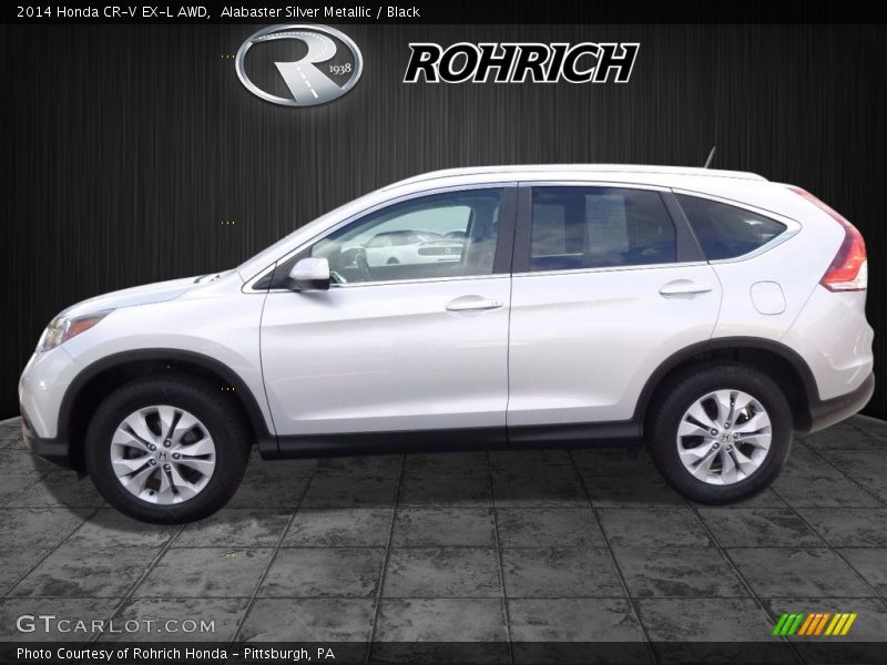 Alabaster Silver Metallic / Black 2014 Honda CR-V EX-L AWD