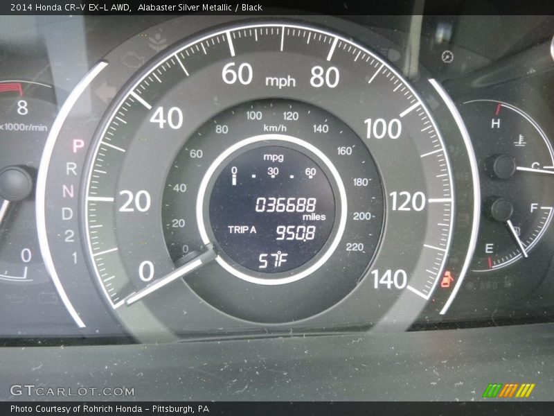 Alabaster Silver Metallic / Black 2014 Honda CR-V EX-L AWD