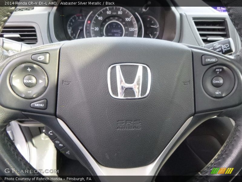 Alabaster Silver Metallic / Black 2014 Honda CR-V EX-L AWD