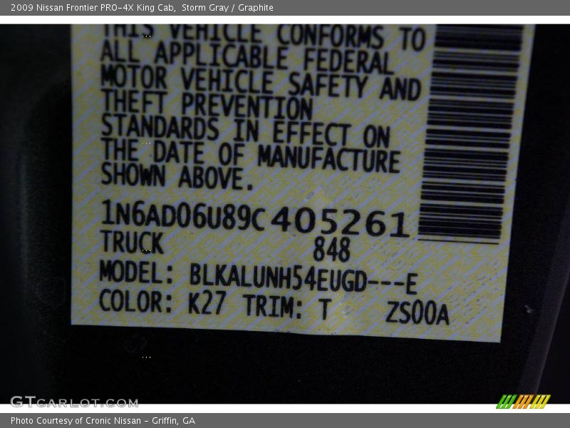 Storm Gray / Graphite 2009 Nissan Frontier PRO-4X King Cab