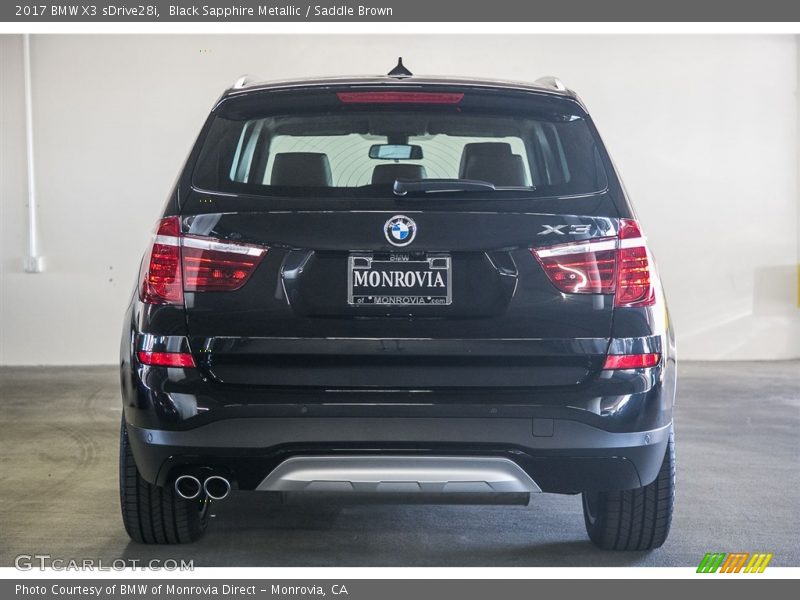 Black Sapphire Metallic / Saddle Brown 2017 BMW X3 sDrive28i