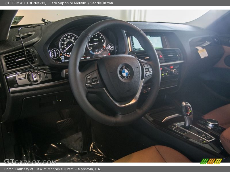 Black Sapphire Metallic / Saddle Brown 2017 BMW X3 sDrive28i