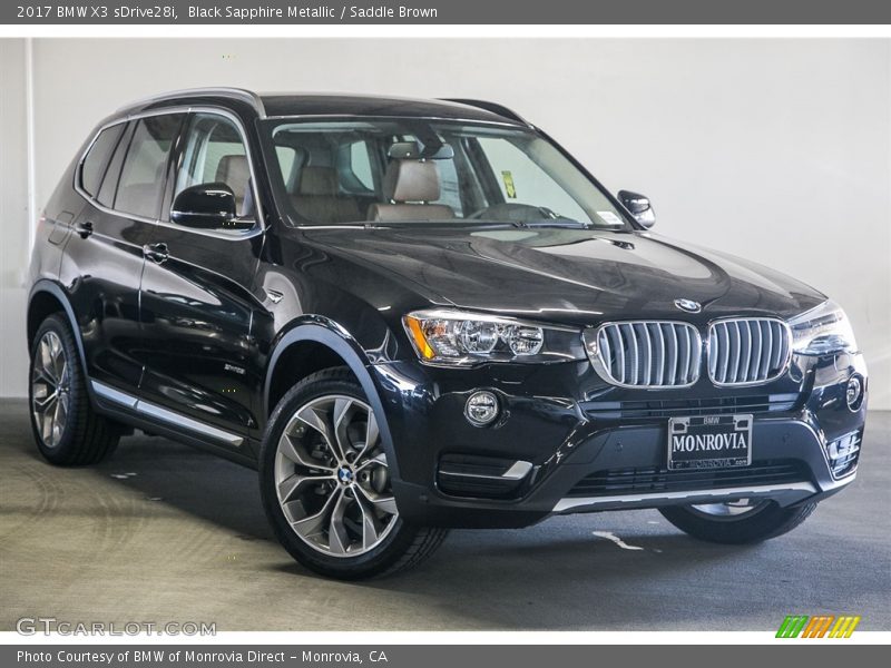 Black Sapphire Metallic / Saddle Brown 2017 BMW X3 sDrive28i