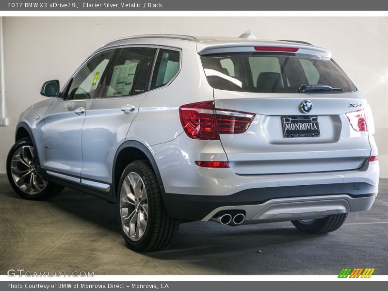 Glacier Silver Metallic / Black 2017 BMW X3 xDrive28i