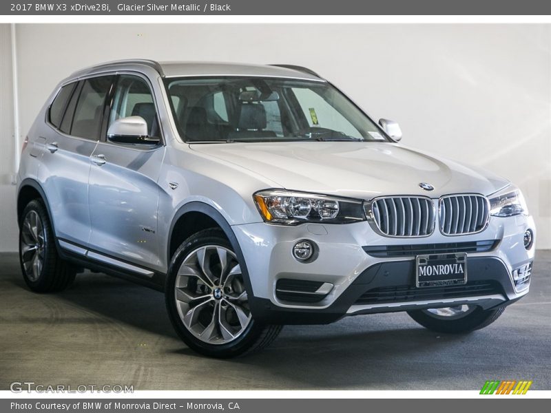 Glacier Silver Metallic / Black 2017 BMW X3 xDrive28i