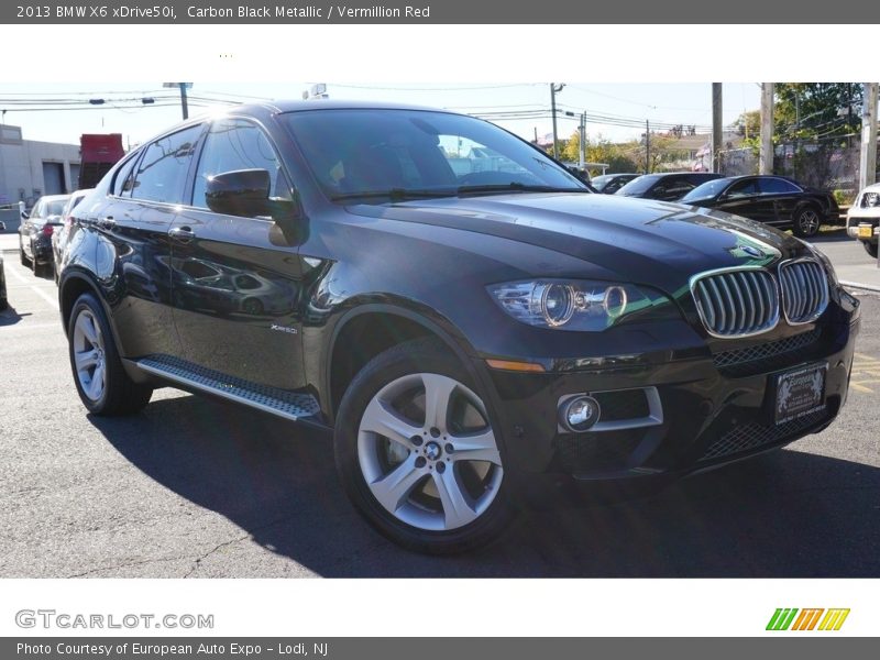 Carbon Black Metallic / Vermillion Red 2013 BMW X6 xDrive50i