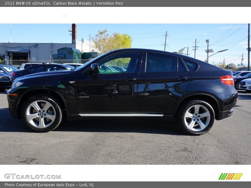 Carbon Black Metallic / Vermillion Red 2013 BMW X6 xDrive50i