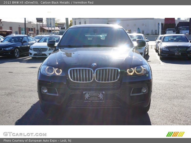 Carbon Black Metallic / Vermillion Red 2013 BMW X6 xDrive50i