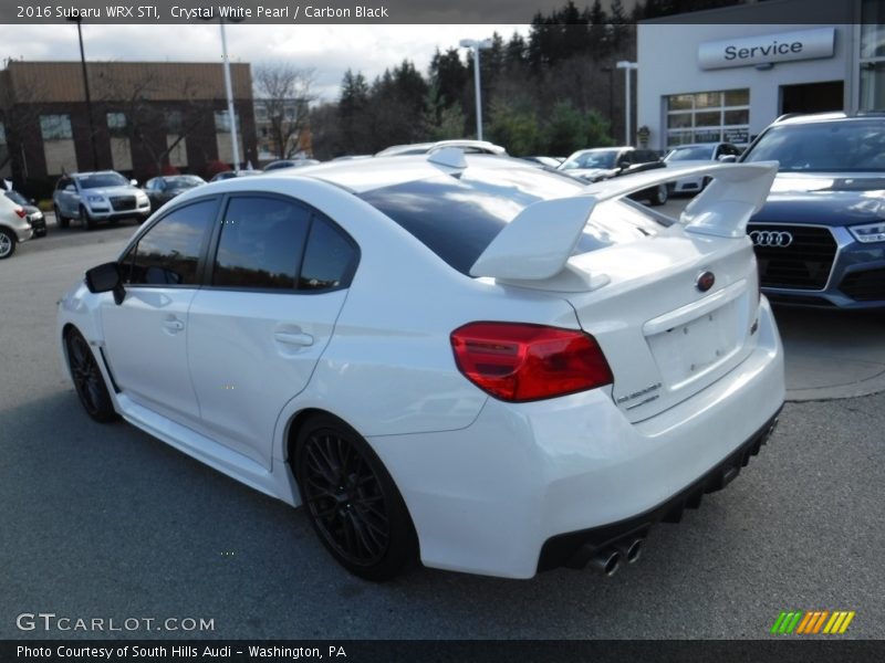 Crystal White Pearl / Carbon Black 2016 Subaru WRX STI