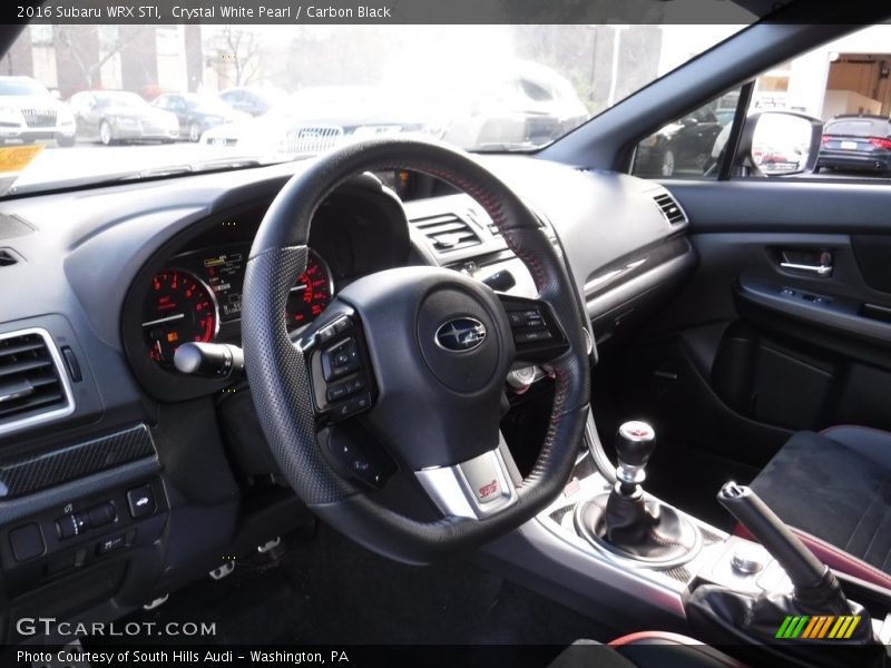 Crystal White Pearl / Carbon Black 2016 Subaru WRX STI