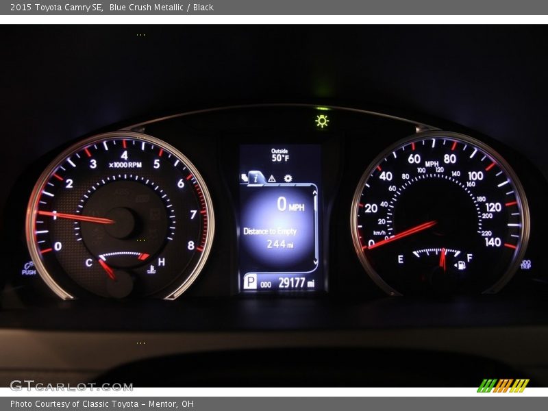 Blue Crush Metallic / Black 2015 Toyota Camry SE