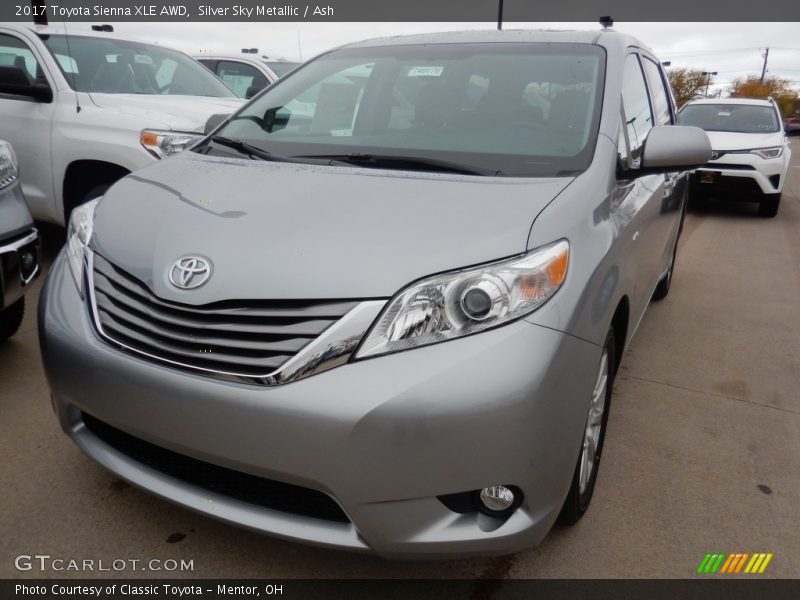 Silver Sky Metallic / Ash 2017 Toyota Sienna XLE AWD