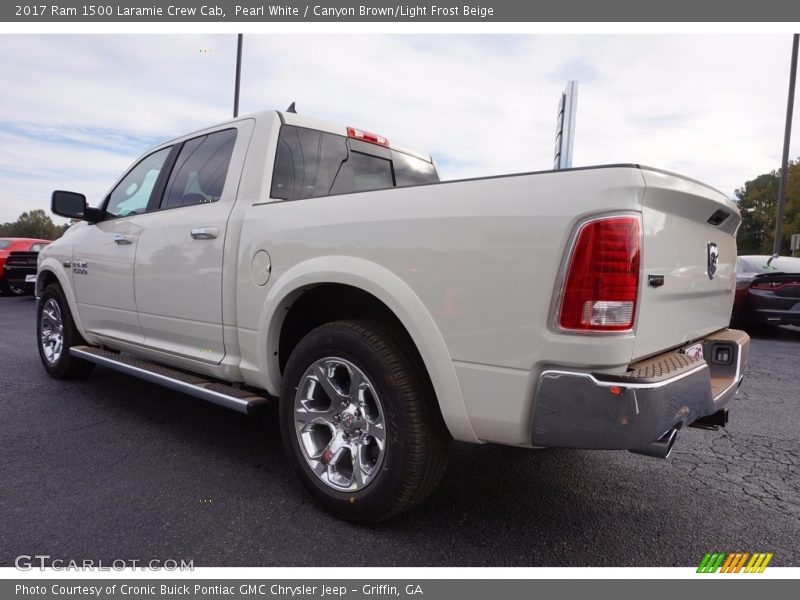 Pearl White / Canyon Brown/Light Frost Beige 2017 Ram 1500 Laramie Crew Cab