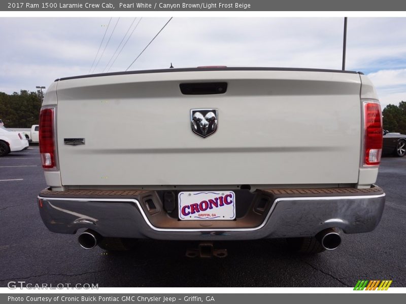 Pearl White / Canyon Brown/Light Frost Beige 2017 Ram 1500 Laramie Crew Cab