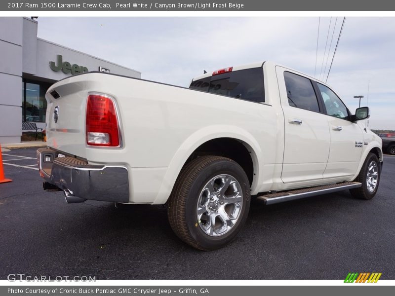 Pearl White / Canyon Brown/Light Frost Beige 2017 Ram 1500 Laramie Crew Cab