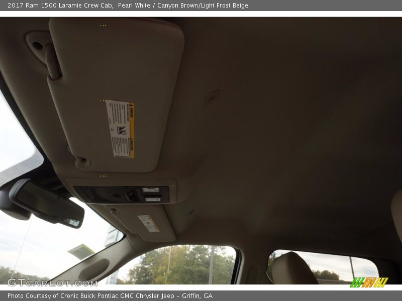 Pearl White / Canyon Brown/Light Frost Beige 2017 Ram 1500 Laramie Crew Cab