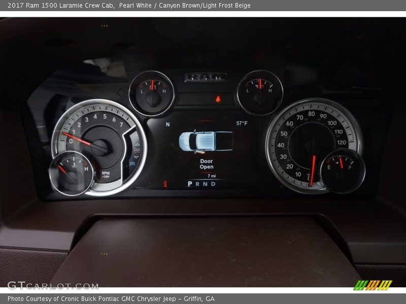 Pearl White / Canyon Brown/Light Frost Beige 2017 Ram 1500 Laramie Crew Cab