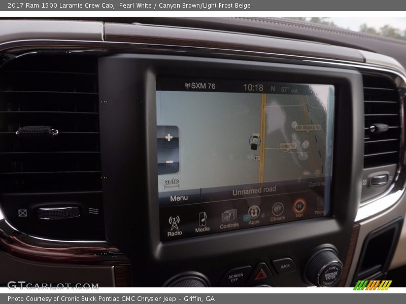 Pearl White / Canyon Brown/Light Frost Beige 2017 Ram 1500 Laramie Crew Cab