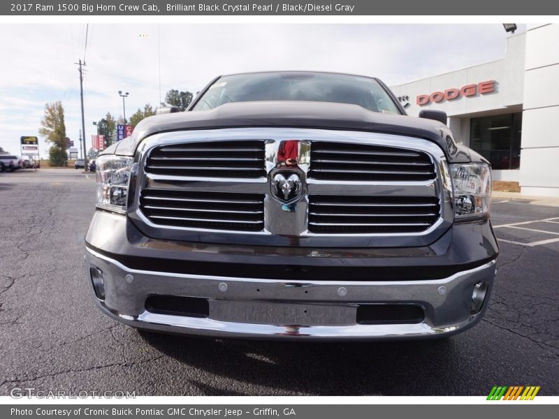 Brilliant Black Crystal Pearl / Black/Diesel Gray 2017 Ram 1500 Big Horn Crew Cab