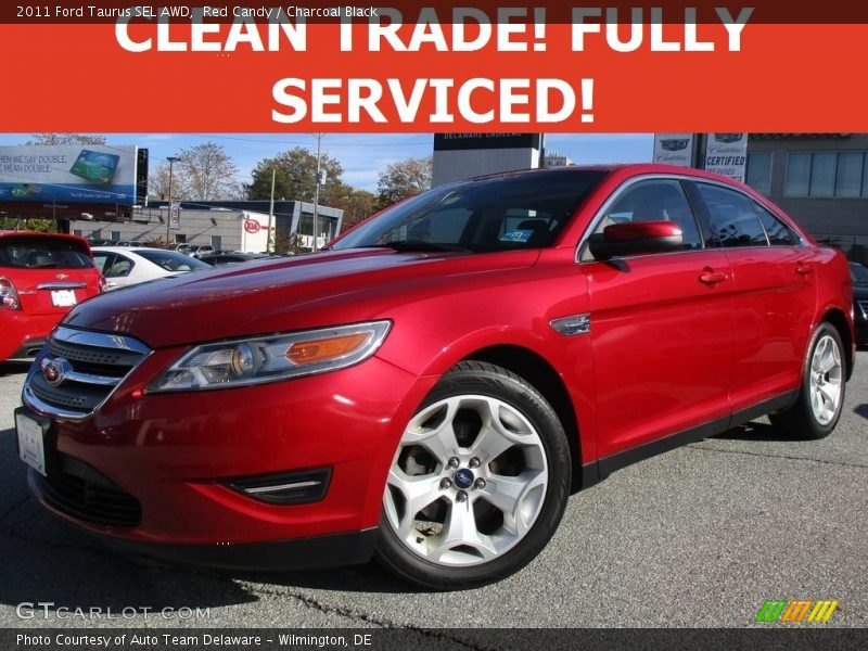 Red Candy / Charcoal Black 2011 Ford Taurus SEL AWD