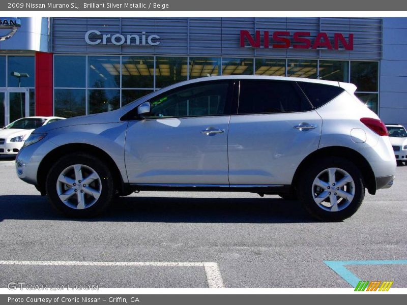 Brilliant Silver Metallic / Beige 2009 Nissan Murano SL