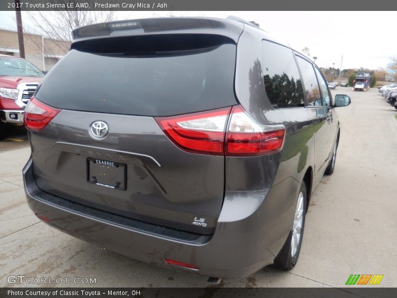 Predawn Gray Mica / Ash 2017 Toyota Sienna LE AWD