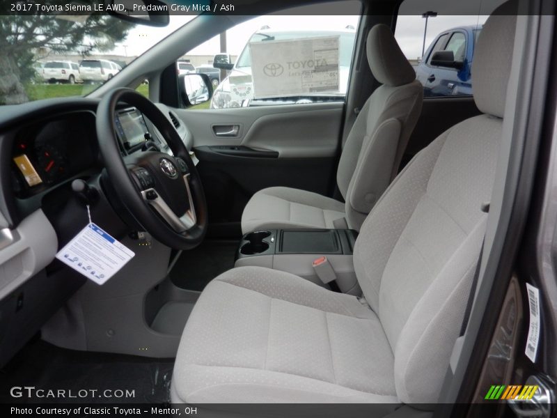 Front Seat of 2017 Sienna LE AWD