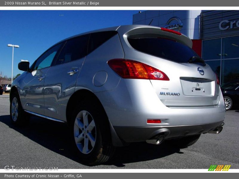 Brilliant Silver Metallic / Beige 2009 Nissan Murano SL