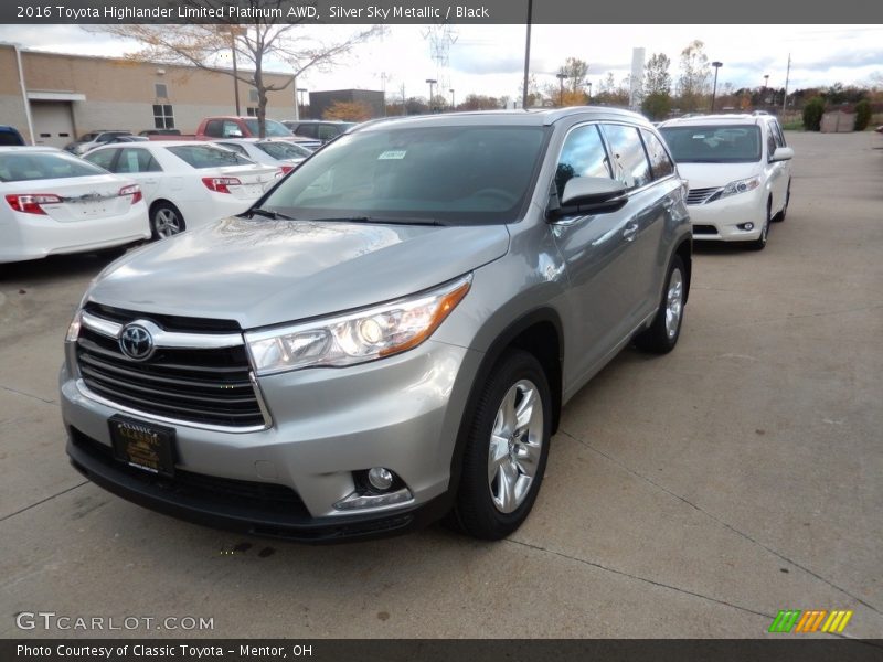 Silver Sky Metallic / Black 2016 Toyota Highlander Limited Platinum AWD