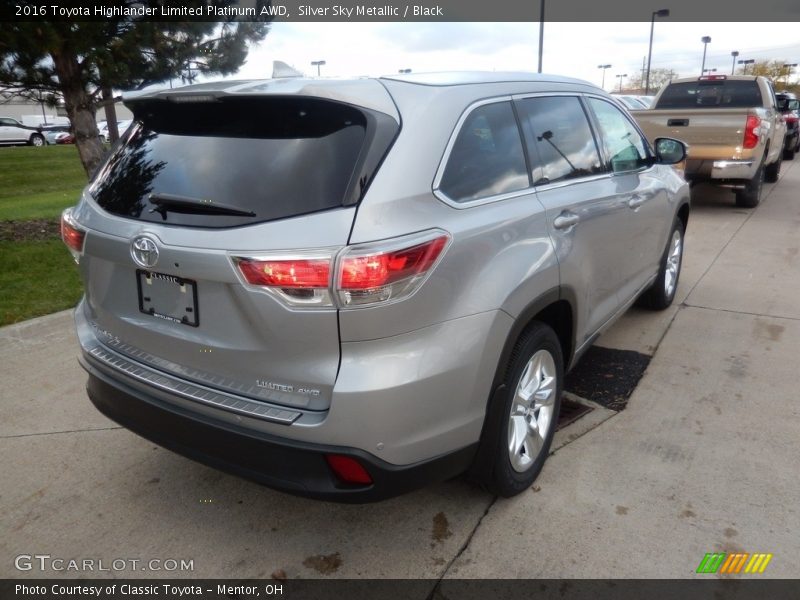 Silver Sky Metallic / Black 2016 Toyota Highlander Limited Platinum AWD