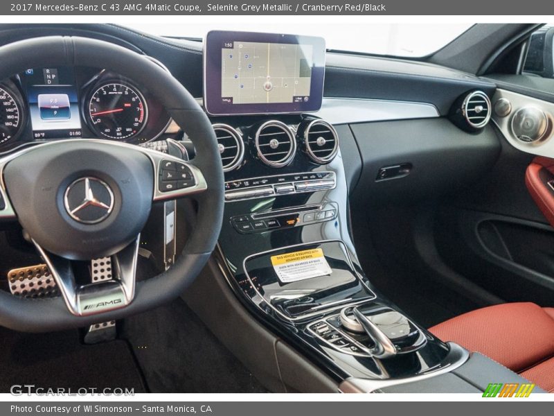 Selenite Grey Metallic / Cranberry Red/Black 2017 Mercedes-Benz C 43 AMG 4Matic Coupe