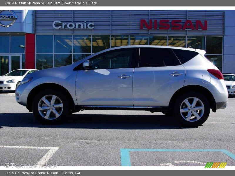 Brilliant Silver Metallic / Black 2009 Nissan Murano SL