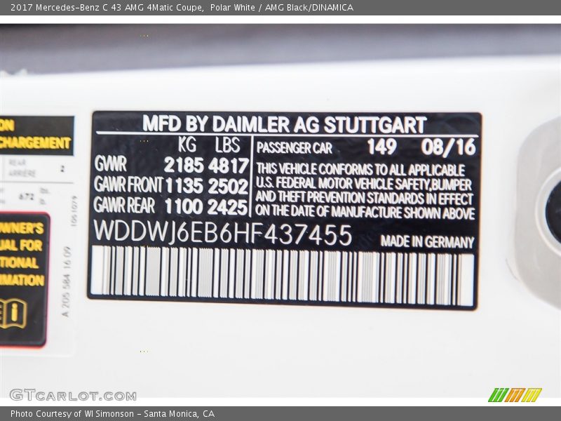 Polar White / AMG Black/DINAMICA 2017 Mercedes-Benz C 43 AMG 4Matic Coupe