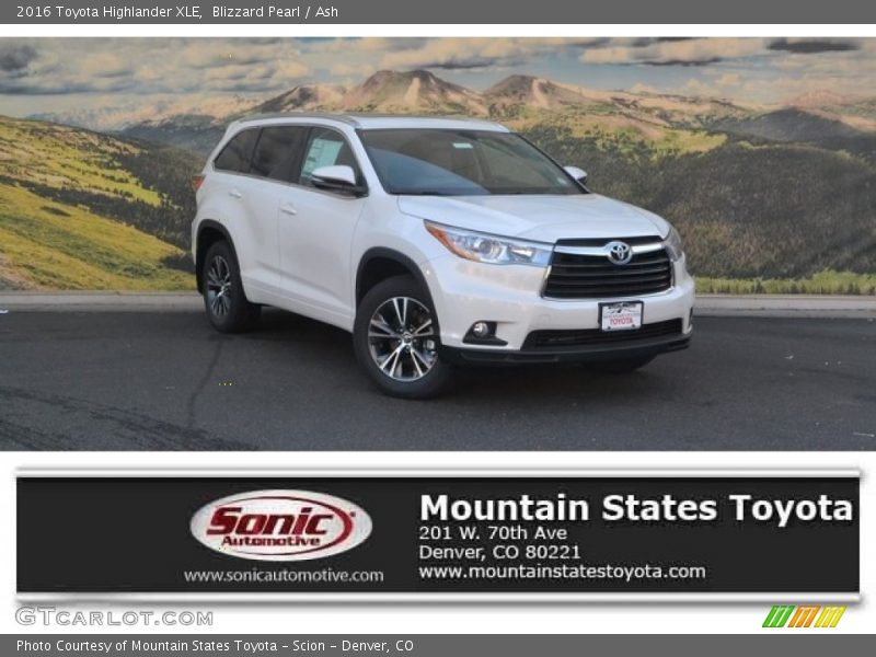 Blizzard Pearl / Ash 2016 Toyota Highlander XLE