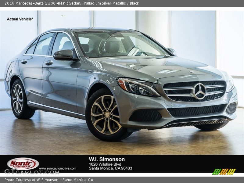 Palladium Silver Metallic / Black 2016 Mercedes-Benz C 300 4Matic Sedan