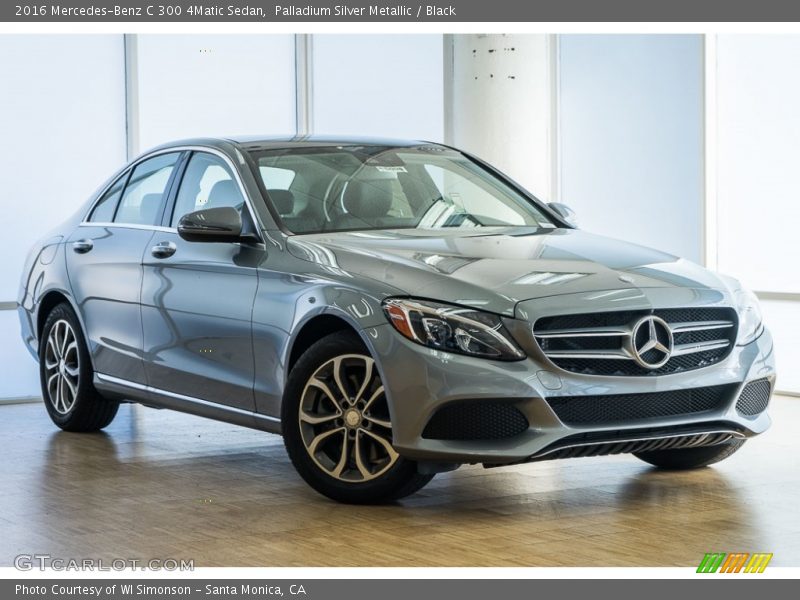 Palladium Silver Metallic / Black 2016 Mercedes-Benz C 300 4Matic Sedan