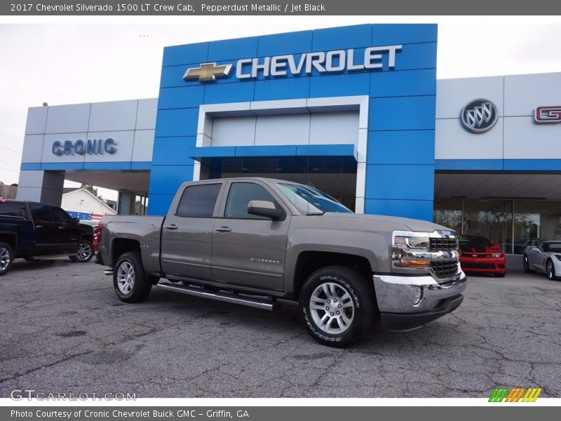 Pepperdust Metallic / Jet Black 2017 Chevrolet Silverado 1500 LT Crew Cab