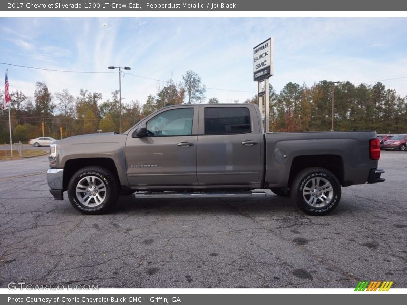 Pepperdust Metallic / Jet Black 2017 Chevrolet Silverado 1500 LT Crew Cab