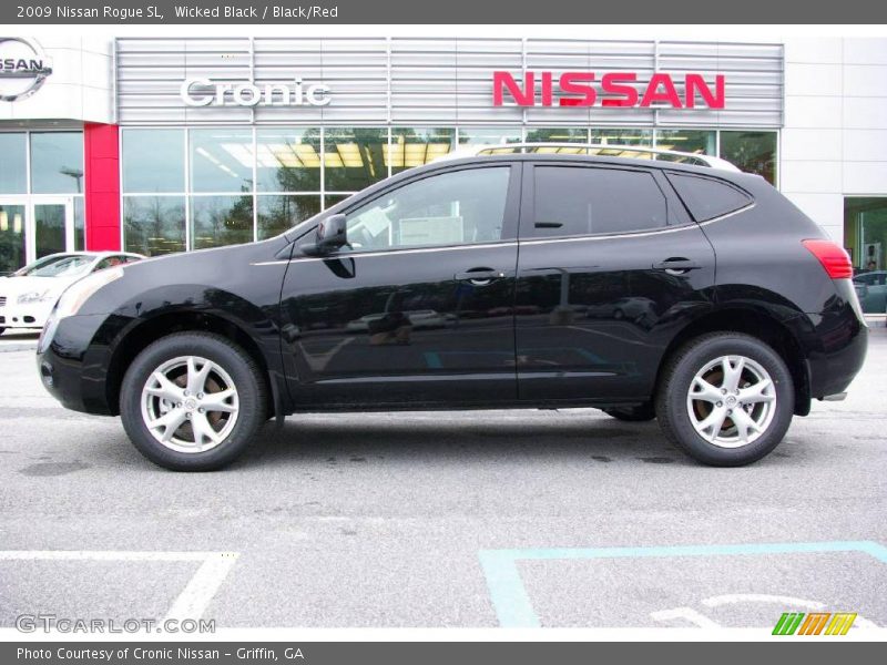 Wicked Black / Black/Red 2009 Nissan Rogue SL