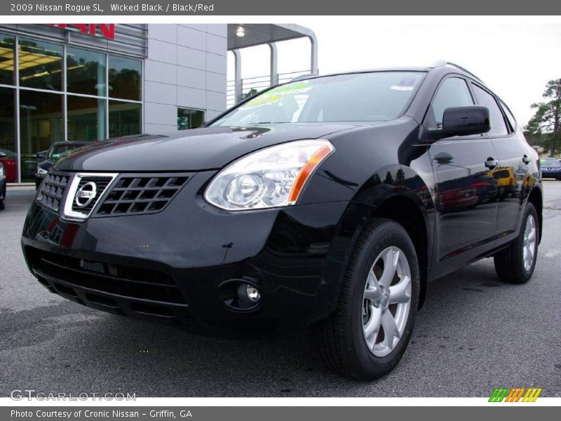 Wicked Black / Black/Red 2009 Nissan Rogue SL