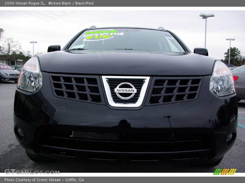 Wicked Black / Black/Red 2009 Nissan Rogue SL