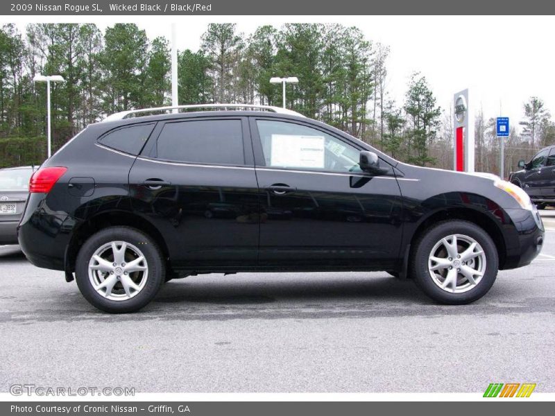 Wicked Black / Black/Red 2009 Nissan Rogue SL