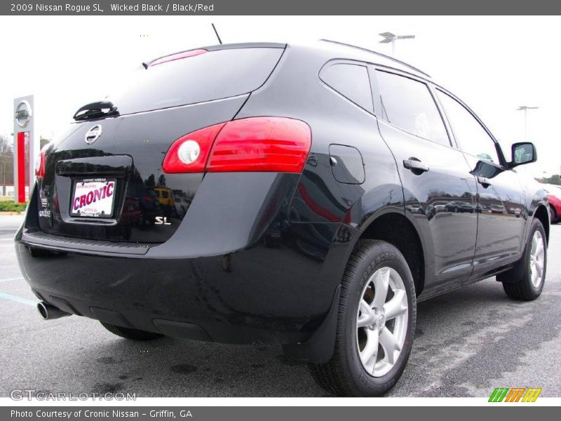 Wicked Black / Black/Red 2009 Nissan Rogue SL
