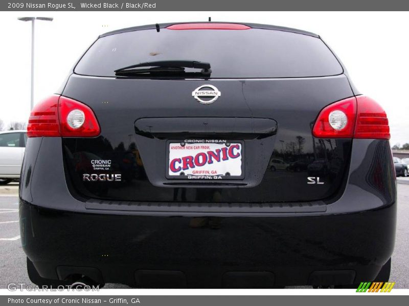 Wicked Black / Black/Red 2009 Nissan Rogue SL